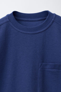 CONJUNTO CAMISETA Y BERMUDA WAFFLE ETIQUETA / Azul?n - Zara фото 6