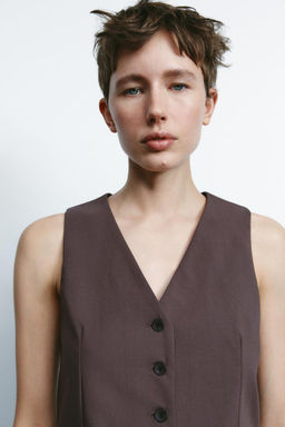 WAISTCOAT WITH TAB - Zara фото 3
