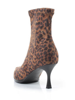 01-H26B-42PC BROWN LEOPARD Ботильоны демисезонные женские (искусственная замша)