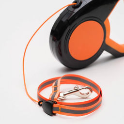 Рулетка Пижон светоотражающая, 5 м, до 25 кг, трос, прорезиненная ручка, оранжевая  фото 4