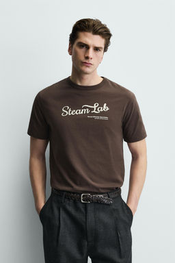 CAMISETA TEXTO BORDADO / Marr?n - Zara фото 2