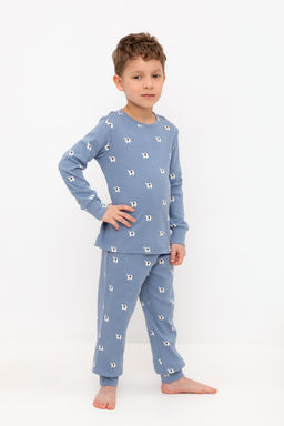 К 1552/серо-голубой,мини слоники, пижама