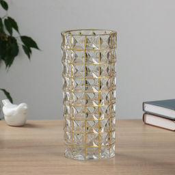 Ваза настольная «Альма галант» клетка, 24×10 см, стекло, прозрачная