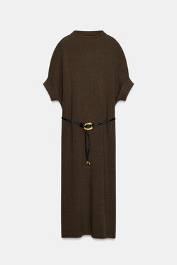 KNIT DRESS WITH BELT
