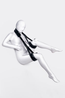 Стропа фиксирующая Anonymo, PU кожа, черная, 145 см - Toyfa фото 2