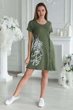 Туника женская из кулирки Флоранс хаки - Амадэль фото 8