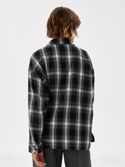 Блузка женская дл. рук. T-lab TL-B-0036F-FR-черно-белый, клетка  фото 4