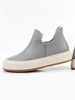 01-XKL24-069R GRAY/BLUE Ботинки демисезонные женские (натуральная кожа, байка)