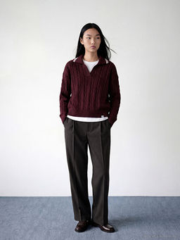 Beli Lastikli Kad?n Pileli Kuma? Pantolon