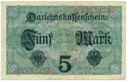 Банкнота 5 марок 1917 года Германия