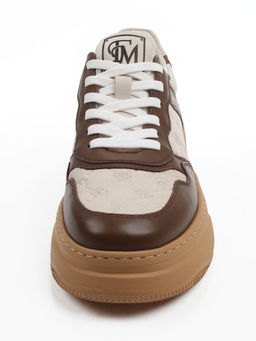 03-X79173-A2 BROWN/BEIGE Кроссовки мужские (натуральная кожа, нубук) - Фабричный китай фото 6