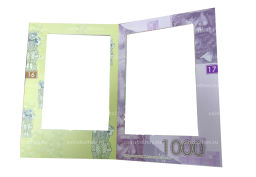 Альбом для 5 бонн номиналом от 5 до 1000 куна 1993 года Хорватия (пробные,неразрезанный лист (б/у)