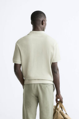 TEXTURED POLO SHIRT WITH RIBBED TRIMS - Zara фото 21