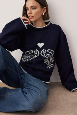 Teen K?rm?z? Yumusak Dokulu Desenli Triko Kazak TWOAW26KZ00150 - Trendyolmilla фото 8