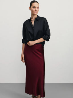 Юбка длины макси из жатого атласа / Zarina  фото 2