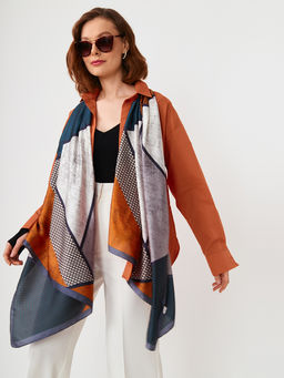 Большой, мягкий, тонкий и очень нежный двусторонний палантин с рисунком - Tantino фото 10