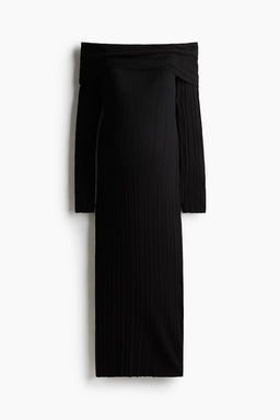 MAMA Vestido off-the-shoulder en punto de canale - H&m фото 5