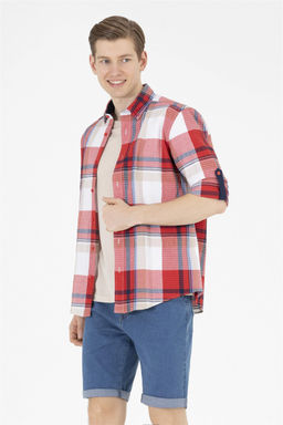 U. S. Polo Assn Мужская красная рубашка в шотландскую клетку - U.s. polo assn фото 8