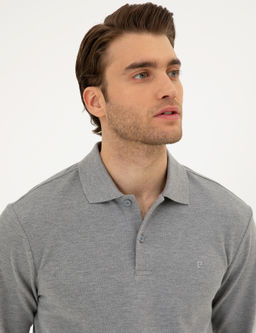 Gri Melanj Slim Fit Basic Sweatshirt - Pierre cardin фото 2