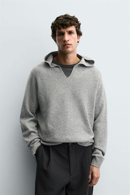 100% WOOL HOODED SWEATER - Zara фото 2