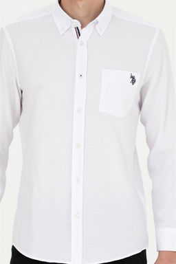 Мужская белая рубашка с длинным рукавом - U.s. polo assn фото 6