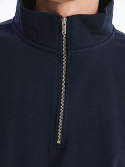 Dik Yaka Uzun Kollu Erkek Kal?n Sweatshirt