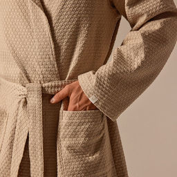 Халат вафельный мужской SL HOME: Waffle «Саббиа», размер L, хлопок 100%, коричневый