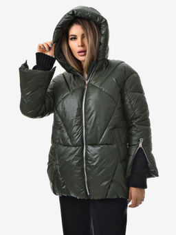 Зимняя куртка с вязанной отделкой