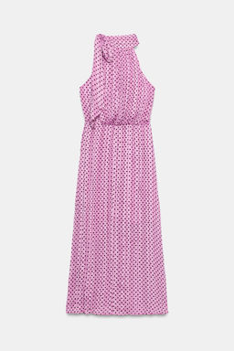 VESTIDO MIDI LUNARES LAZO / Rosa / Lila - Zara фото 10
