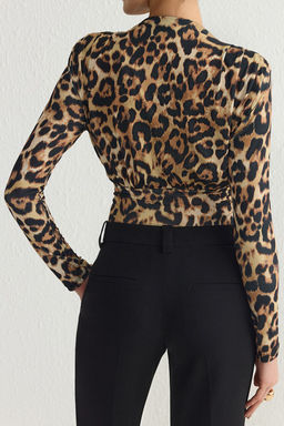Kahverengi-Cok Renkli Drapeli C?tc?tl? Orme Body TPRAW23BD00048