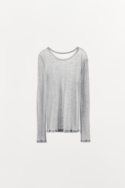 COTTON LONG SLEEVE T-SHIRT - Zara фото 4
