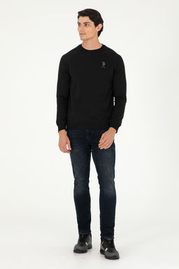 Erkek Siyah Basic Sweatshirt