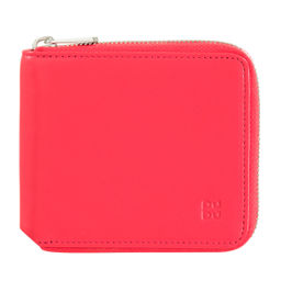 Итальянский кожаный кошелек на молнии DuDu серии Faro | малиновый - Dudubags фото 3