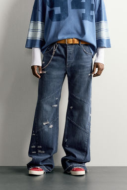 JEANS FLARE FIT COSTURAS / Azul - Zara фото 2
