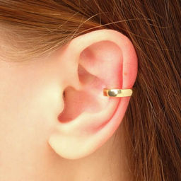 Серьга Кафф роспись, цвет золото