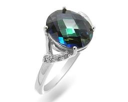 Кольцо из серебра мистик кварц, Юлия