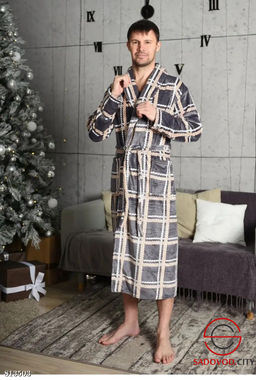 Мужской халат теплый с поясом