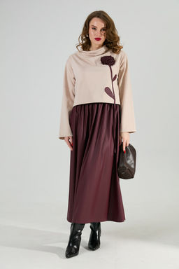 Платье NIKVA н924-10 капучино и бургунди  фото 7