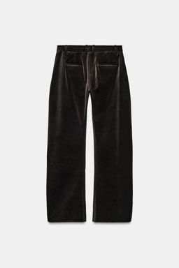 ZW COLLECTION VELVET CARROT FIT TROUSERS - Zara фото 3
