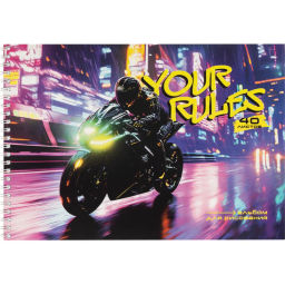 Альбом для рисования Комус Гонка,А4,40л,спираль,в асс,2шт/уп