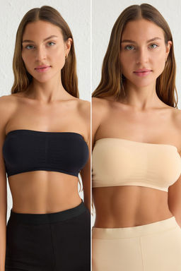 TRENDYOLMILLA Siyah-Ten 2li Seamless/Dikissiz Balensiz Kapl? Bandeu Orme Sutyen THMSS25SU00010 фото 13