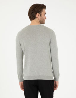 A__k Gri Melanj Slim Fit Bisiklet Yaka Basic Triko Kazak - Pierre cardin фото 5