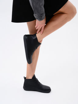 Ботинки женские демисезонные 208.NATAbl.Черный флоттер/Байка