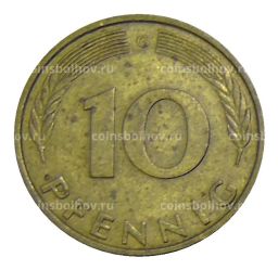 Монета 10 пфеннигов 1987 года G Германия