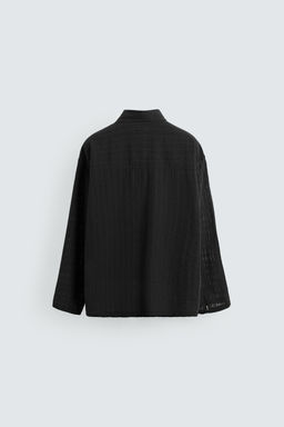 TEXTURED SEMI-SHEER POLO SHIRT - Zara фото 8