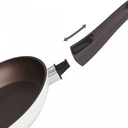 Сковорода с антипригарным покрытием д26см Hygge, h5см, s3,3мм, дно д21,3см, s3,8мм, кованый алюминий, съемная бакелитовая ручка с покрытием soft-touch, молочный/коричневый, TalleR (Китай) Подходит для всех видов плит, включая индукционную. - Домашняя мода фото 6