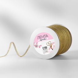 Лента парчовая, 6 мм, 500 1 м, цвет золотой - Арт узор фото 3