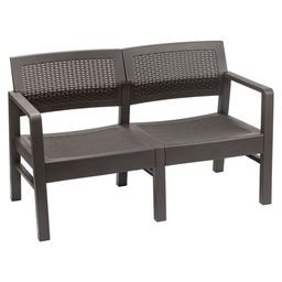 Диван садовый «Ротанг», пластик, 120×58×75 см, цвет мокко