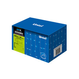 ULD-C3020-240/TTK BLUE-WHITE IP44 Занавес светодиодный с эффектом мерцания, 3х2м. Соединяемый. 240 светодиодов. Белый и синий свет. Провод прозрачный. TM Uniel