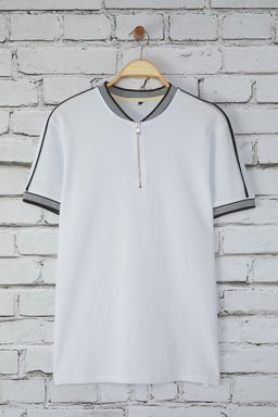 TRENDYOL MAN Beyaz Regular/Normal Kesim Biyeli Hakim Yaka Polo Yaka T-shirt TMNSS25PO00016 - Trendyolmilla фото 2